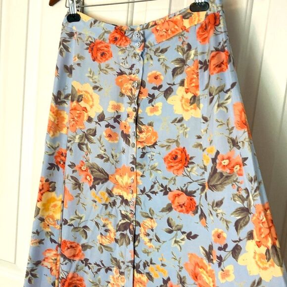REVOLVE Majorelle Sangria Floral Maxi Skirt in Blue and Orange size large - Picture 4 of 11